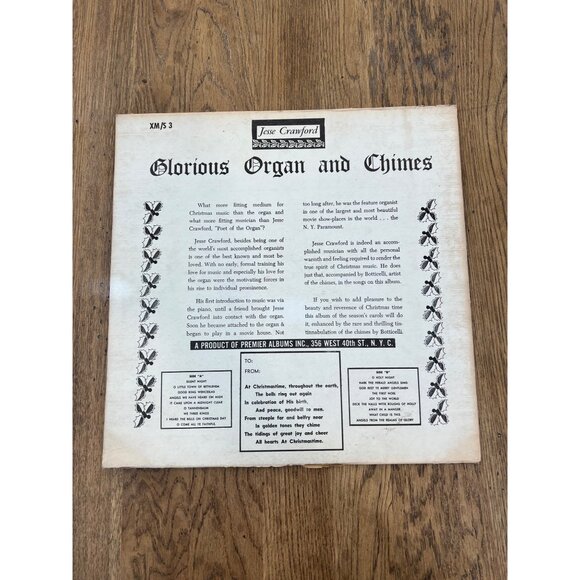 Jesse Crawford Plays Organ & Chimes For Christmas Vinyl LP XMS-3 Stereo - Picture 2 of 6
